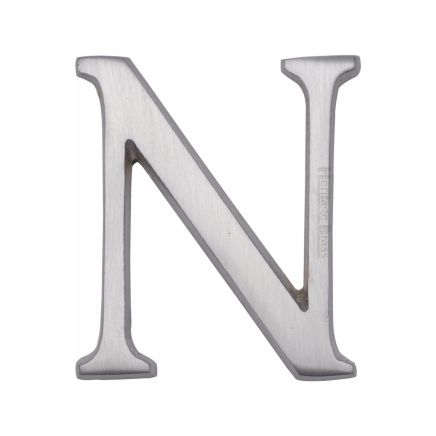 Heritage Brass Alphabet N Pin Fix 51mm (2") Satin Chrome Finish