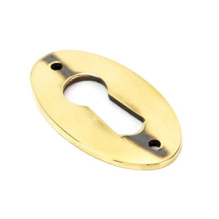 Aged Brass Oval Escutcheon