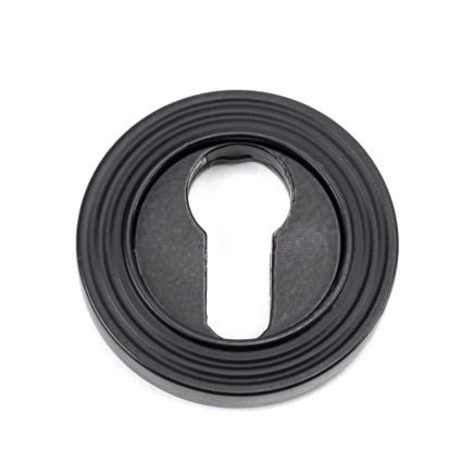 Matt Black Round Euro Escutcheon (Beehive)