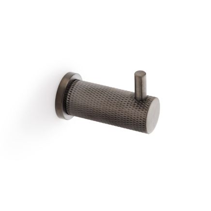 Alexander & Wilks - Brunel Diamond Knurled Coat Hook Dark Bronze PVD