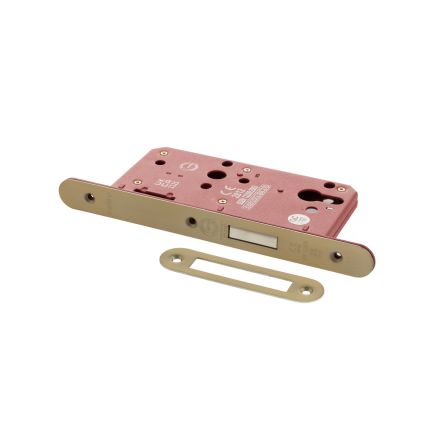 Atlantic DIN Radius Euro Profile Deadlock Double Throw 60mm backset - Satin Brass