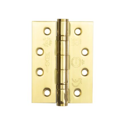 Certifire Stainless Steel Grade 13 Ball Bearing Hinges 102x76x3mm Electro Brassed - By Frelan Hardware - J9500EB
