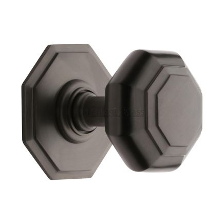 Heritage Brass Octagon Centre Door Knob 3" Matt Bronze finish