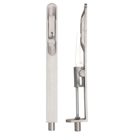 Zoo Hardware Lever action flush bolt - 20 x 200mm - radius - Satin Stainless