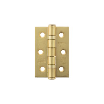 Atlantic CE Fire Rated Grade 7 Ball Bearing Hinges 3" x 2" x 2mm - Satin Brass (Pair)