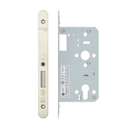 Zoo Hardware 2 Piece - DIN euro deadlock - backset 60mm - radius - Stainless Steel