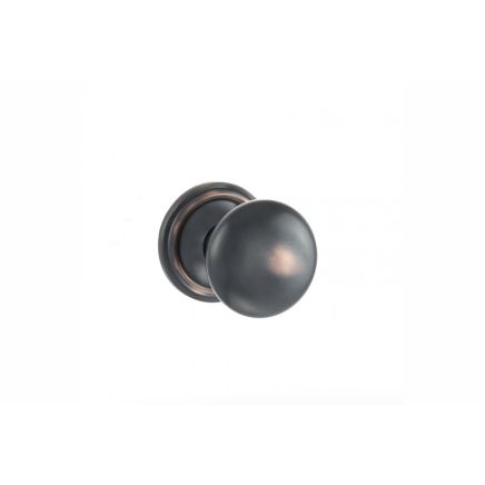 Old English Harrogate Solid Brass Mushroom Mortice Knob on Concealed Fix Rose - Antique Copper