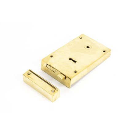 Polished Brass Right Hand Rim Lock - Large