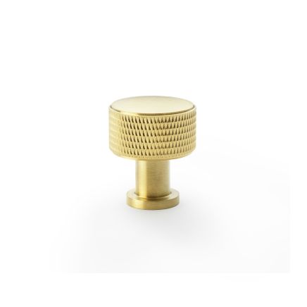 Alexander & Wilks - Lucia Knurled Cupboard Knob - Satin Brass PVD - 29mm