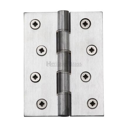 Heritage Brass Hinge Brass with Phosphor Washers 4" x 3" Satin Chrome finish