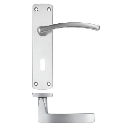 Zoo Hardware Toledo lever on lock backplate - Satin Chrome