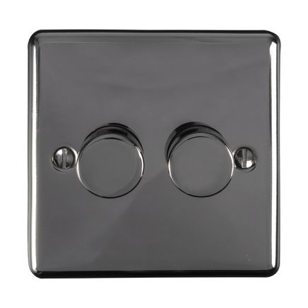 Eurolite Enhance Decorative 2 Gang Dimmer Black Nickel