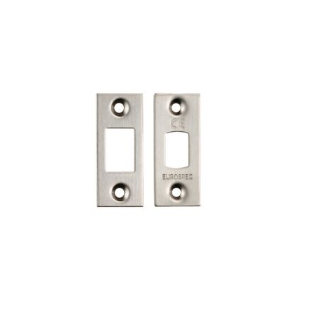 Forend Strike & Fixing Pack To Suit Heavy Duty Tubular Deadbolt-Satin Stainless Steel-Square Forend - Satin Stainless Steel