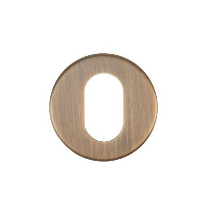 Zoo Hardware Oval Profile Escutcheon - 52mm Dia - Grade 201 - Antique Brass