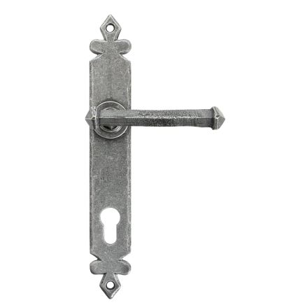 Pewter Tudor Lever Espag. Lock Set