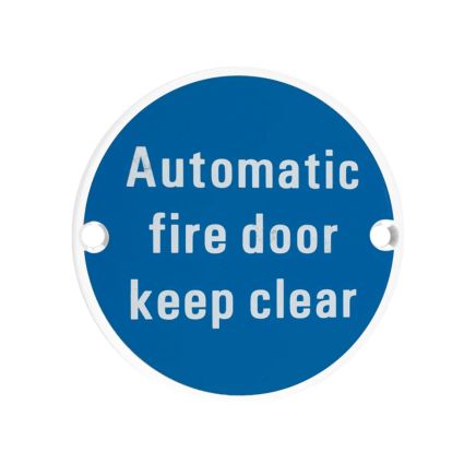 Zoo Hardware Automatic Fire Door Keep Clear - 76mm dia - White