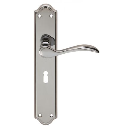 Madrid Lever On Long Lock Backplate - Polished Chrome