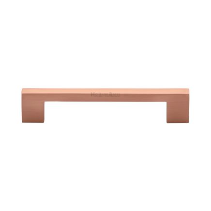 Heritage Brass Cabinet Pull Metro Design 128mm CTC Satin Rose Gold Finish