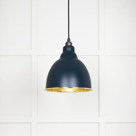 Hammered Brass Brindley Pendant in Dusk