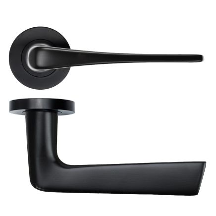 Zoo Hardware Como Lever on Round Rose - Black