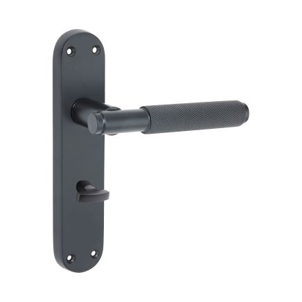 Connaught Knurled Lever on Backplate Bathroom Matt Black