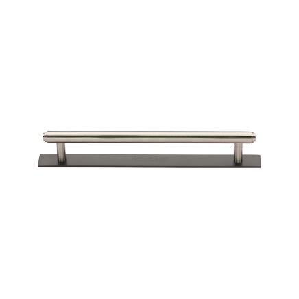 Heritage Brass Cabinet Pull Step Design with Plate 128mm CTC Matt Bronze/Satin Nickel Finish