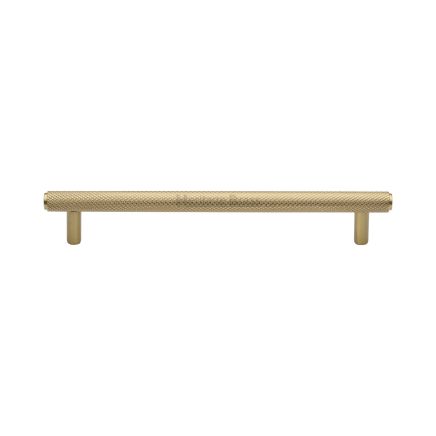 Heritage Brass Cabinet Pull Complete Knurl Design 160mm CTC Satin Brass finish