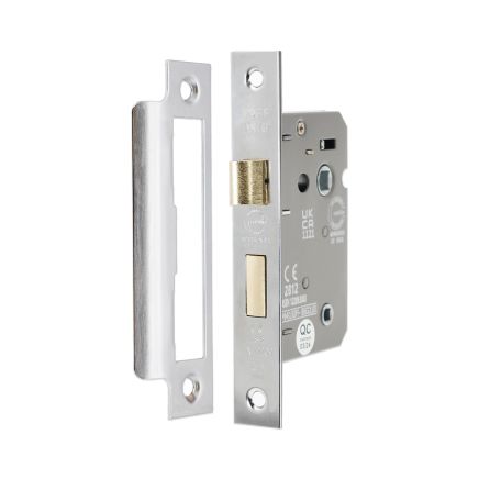 3" CE 3 Lever Bathroom Lock FD60 - Satin Chrome