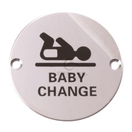 Steel Line Baby Change Symbol Polished Stainless Steel finish