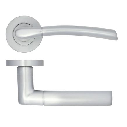 Zoo Hardware Andorra lever on rose - Satin Chrome