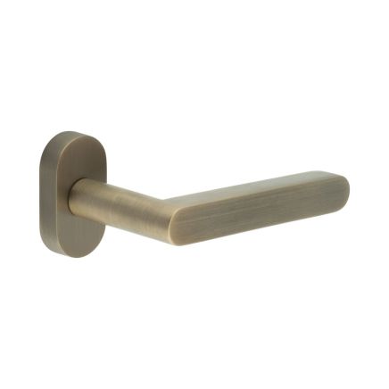 CR-101 Antique Brass Multi Point Oval Rose Door Handle - By Frelan Hardware - CR-101C4AB