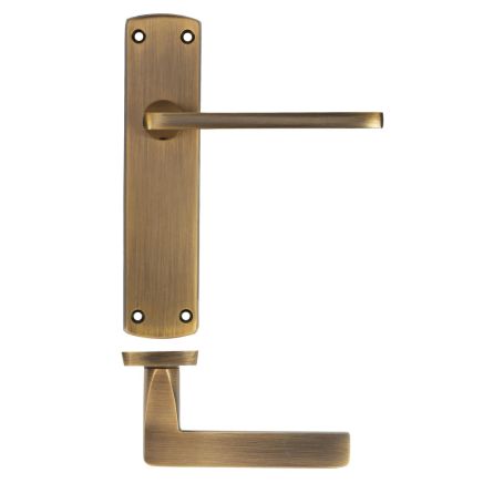 Zoo Hardware Leon lever on latch backplate - Antique Brass