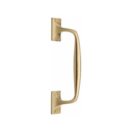 Heritage Brass Door Pull Handle Cranked Design 10" Satin Brass Finish