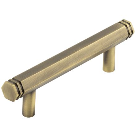 Hoxton Nile Cabinet Handles 96mm Ctrs Antique Brass - By Frelan Hardware - HOX350AB