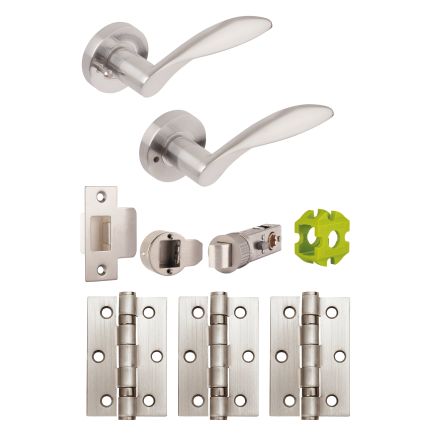 Jigtech Cresta Privacy Door Pack Satin Chrome - JTB82200