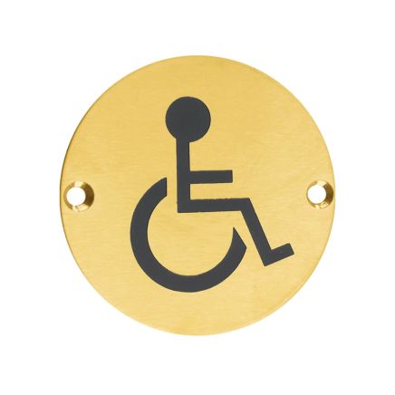 Zoo Hardware Sex Symbol - Disabled - 76mm dia - PVD Satin Brass