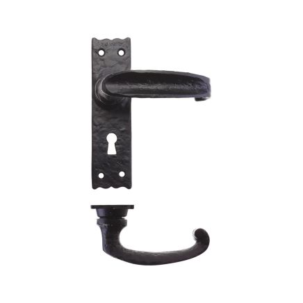 Zoo Hardware Traditional Slimline Thumb Lever on Lock Backplate - - Black