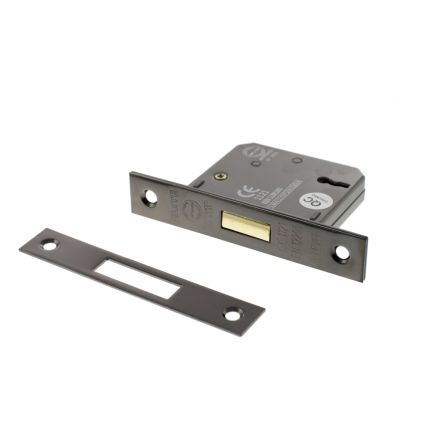 Atlantic 3 Lever Key Deadlock [CE] Keyed Alike 2.5" - Black Nickel