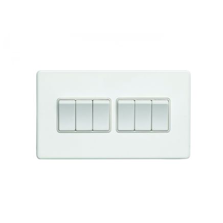 Eurolite Concealed 3mm 6 Gang Switch White