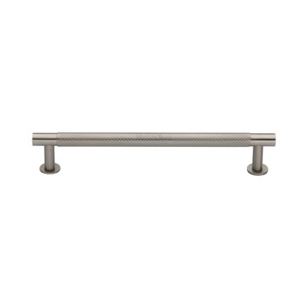 Heritage Brass Cabinet Pull Partial Knurled Design with 16mm Rose 160mm CTC Satin Nickel finish