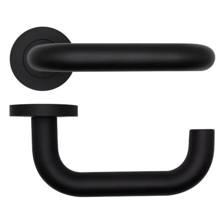 Zoo Hardware Maggiore Lever on Round Rose - Black