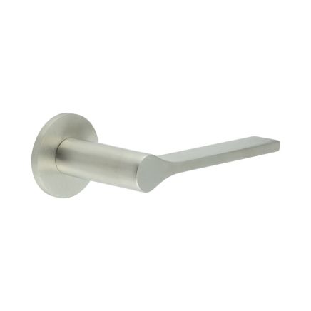 CR-105 Satin Stainless Steel Sprung Round Rose Door Handle - By Frelan Hardware - CR-105A1SSS