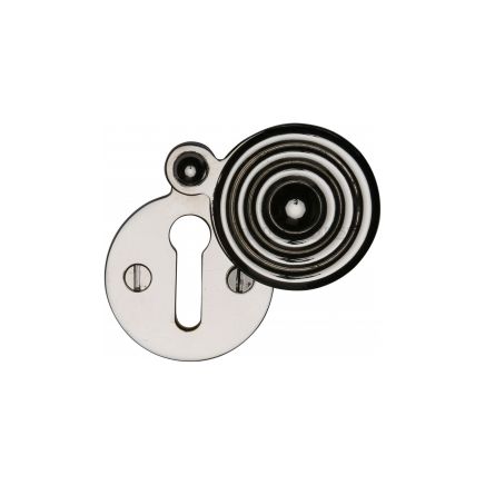 Heritage Brass Covered Keyhole Reeded Polished Nickel finish