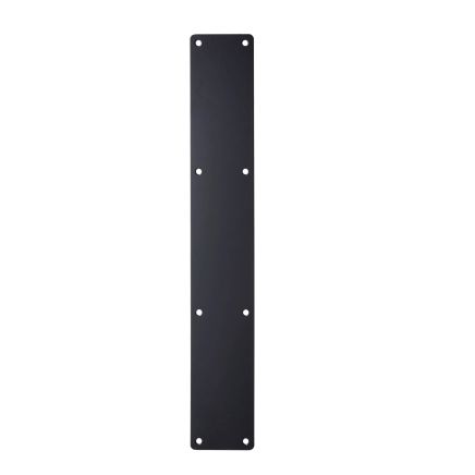 Zoo Hardware Finger Plate - Blank (Rounded Corner) 75mm x 475mm - Powder Coated Matt Black