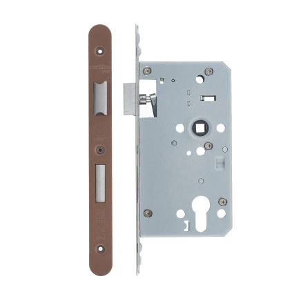 Zoo Hardware Din Euro Sashlock- Backset 60mm - 2 Pc Forend - Radius - PVDBZ- Single Throw - Bronze