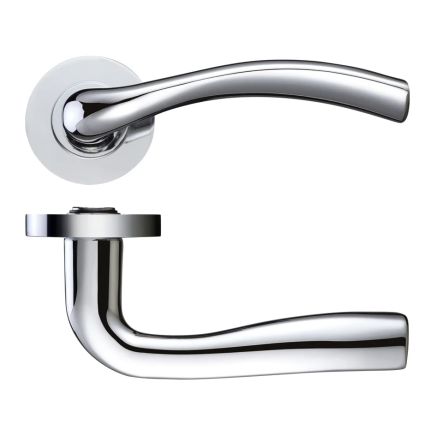 Zoo Hardware Siena lever on round rose - Polished Chrome