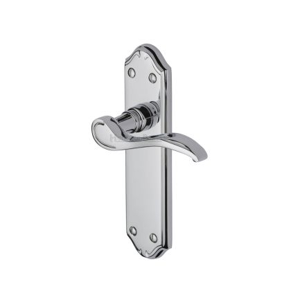 Heritage Brass Door Handle Lever Latch Verona Small Design Polished Chrome finish