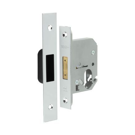Jedo Oval Profile Deadlocks 65mm Polished Chrome - By Frelan Hardware - JL1062PC