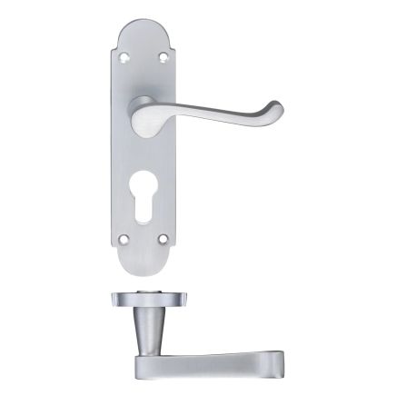 Zoo Hardware Oxford Lever Euro Lock (47.5mm c/c) Furniture 170 x 42mm - Satin