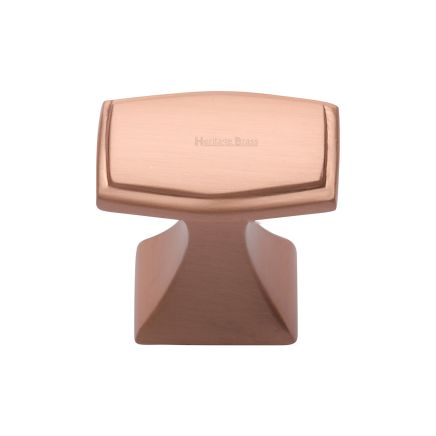Heritage Brass Cabinet Knob Deco Design 32mm Satin Rose Gold finish